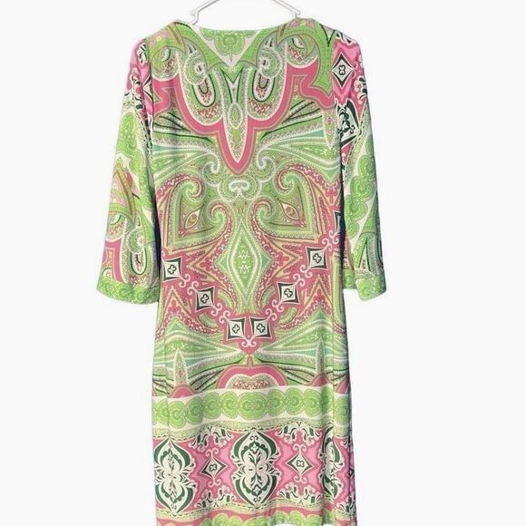 Ivy Lane pink & green sheath dress small - Picture 2 of 6